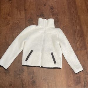 Women’s BP full zip fleece like jacket off white XS